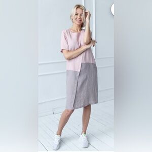 Oda Lux 100%Linen Dress, Midi Linen Dress, Loose Linen Dress, Flax Soft Dress 12